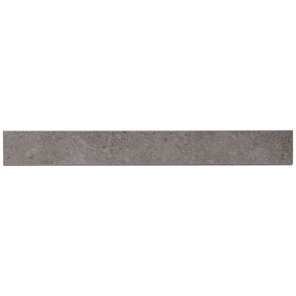 Iris Tortora Gray 2.75 in. x 23.62 in. Matte Porcelain Bullnose Wall Tile Trim