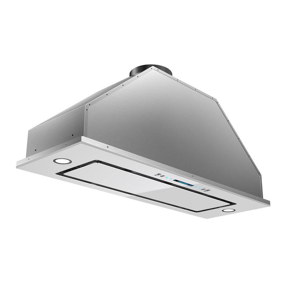 36 in. 900 CFM Convertible Insert Range Hood in Stainless Steel and White Glass with 4-Speed, Low Noise and LED Lights price history on PriceWatchPro
