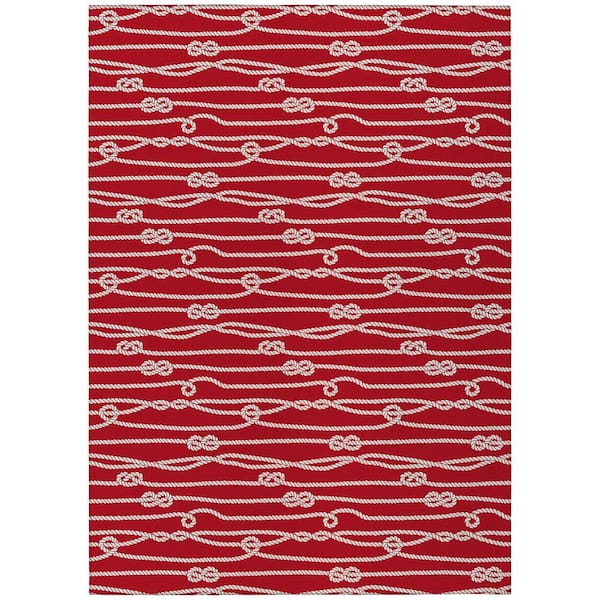 Harpswell Red 5 ft. x 7 ft. 6 in. Geometric Indoor/Outdoor Area Rug