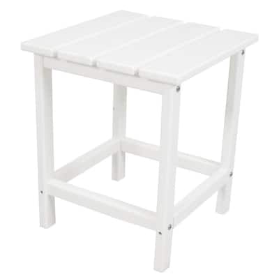 Long Island 18 in. White Patio Side Table