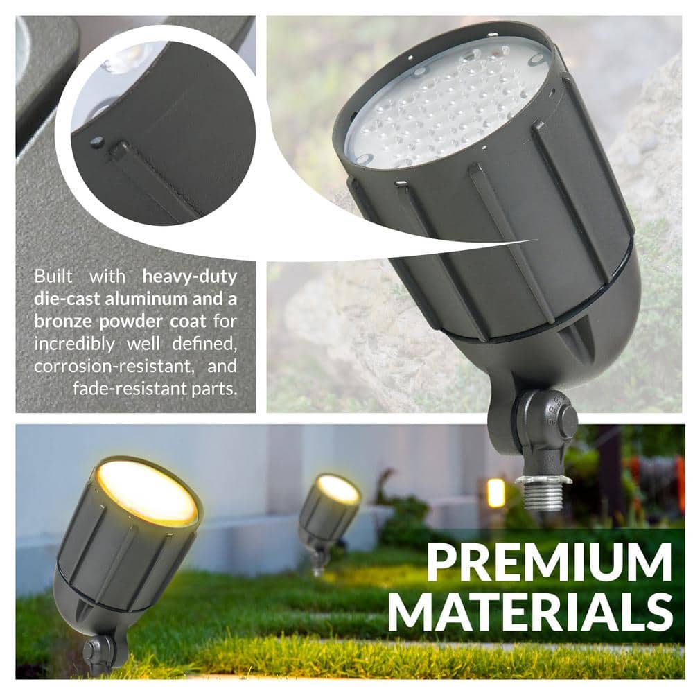 30W Bronze Integrated LED Outdoor Flood Light with Adjustable Mount