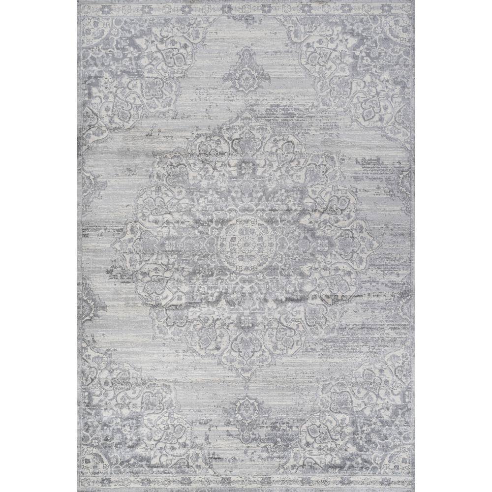 Light Gray Synthetic Reversible Rectangular Area Rug 5x8 Feet