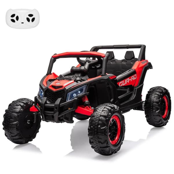 24V Ride-On UTV: Remote Control, 200W Motor, Spring Suspension, Music, LED Lights, for Boys and Girls-Red