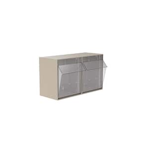 06702, 23 5/8 in. W x 12 5/16 in. D x 14 in. H, 2-Compartment Cabinet Small Parts Organizer Storage Bins, Tan (1-Pack)