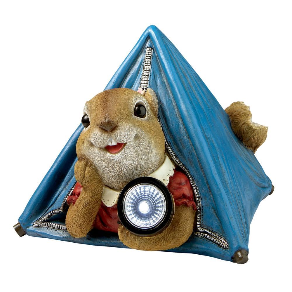6.5 in. H Backyard Camper Squirrel Solar Statue