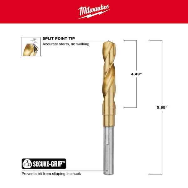 Milwaukee 5/8 in. Titanium Silver and Deming Drill Bit 48-89-4636 