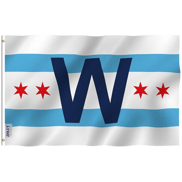 ANLEY Fly Breeze 3 ft. x 5 ft. Polyester Chicago Cub Win Combo Flag 2-Sided Flags Banner with Brass Grommets and Canvas Header
