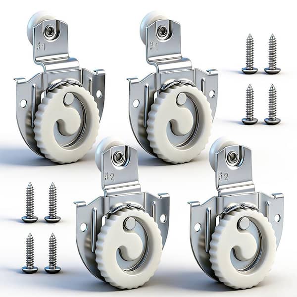 4-Pack Sliding Closet Door Roller Kit, Galvanized Steel Silent Smooth Rolling Wheels with Adjustable Hangers for Doors