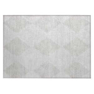 Chantille ACN539 Ivory 1 ft. 8 in. x 2 ft. 6 in. Machine Washable Indoor/Outdoor Geometric Area Rug