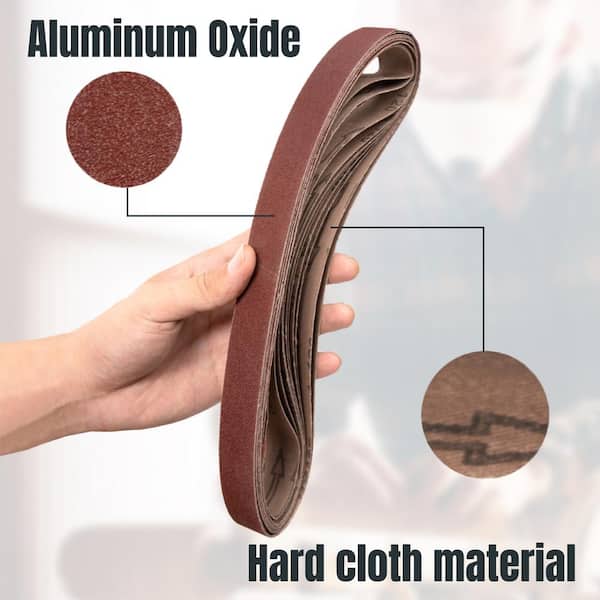 POWERTEC 18-Pack 4 X 24 Inch Sanding Belts – 3 Each Of 40, 80, 120, 180, 240, 320 Grits – Aluminum Oxide – Fits Makita, WEN, Ridgid & More