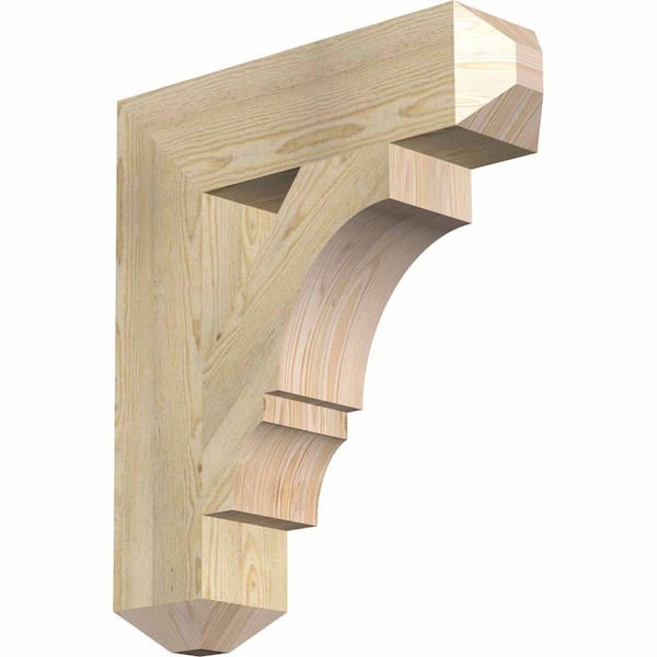 Ekena Millwork 6 in. x 28 in. x 24 in. Douglas Fir Balboa Craftsman Rough Sawn Bracket