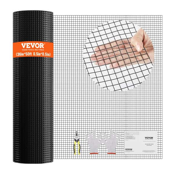 VEVOR Hardware Cloth 1/2 in. Mesh3 ft. x 50 ft. Galvanized Wire Mesh Roll 19 gal. Chicken Wire Fence Roll