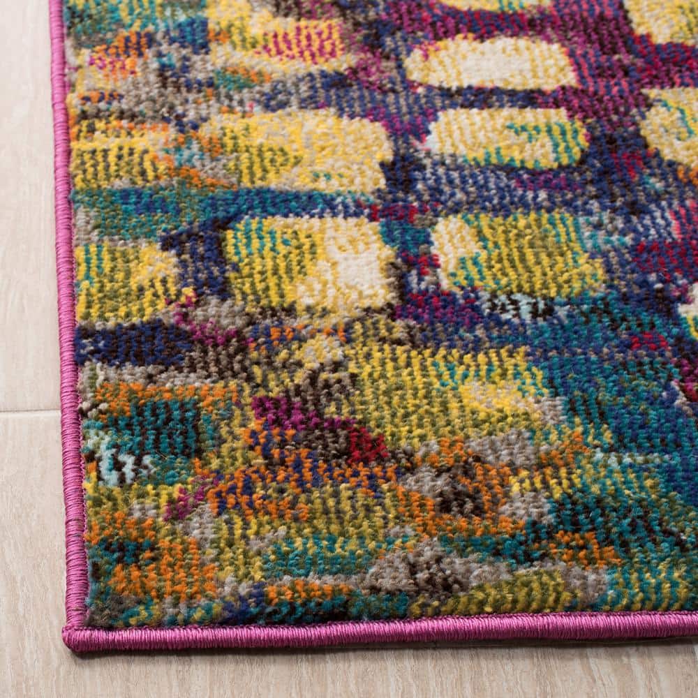 Madison Fuchsia and Gold Flat Woven Synthetic Rug