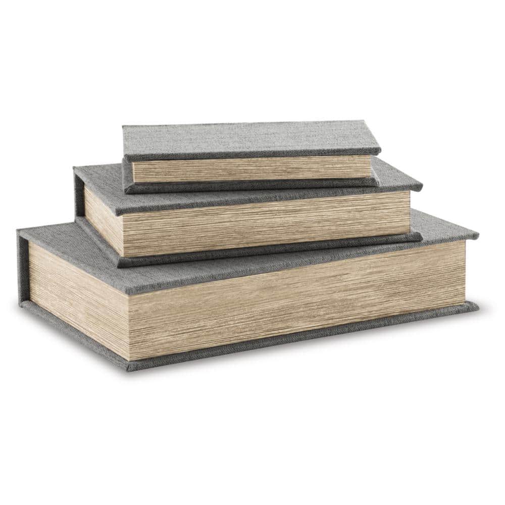 Jolina Gray Velvet-Lined Keepsake Box Set of 3