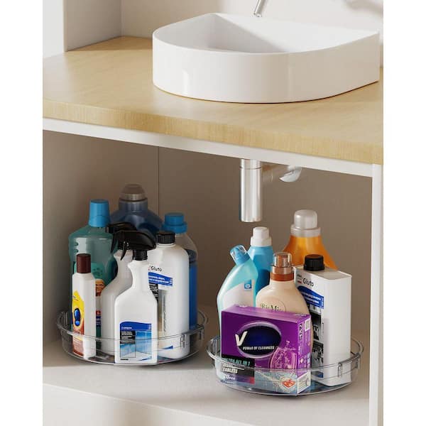 JFVKAF 4-Pack Clear Lazy Susan Organizer Smooth 360° Rotation