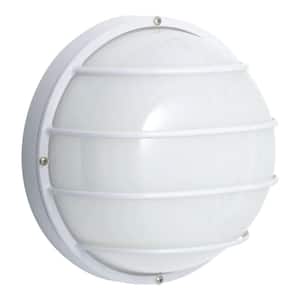 Cordelia Lighting White Integrated LED Outdoor Line Voltage Bulkhead with No Bulb Included