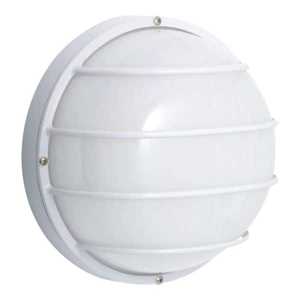 Cordelia Lighting Cordelia Lighting White Integrated LED Outdoor Line Voltage Bulkhead with No Bulb Included