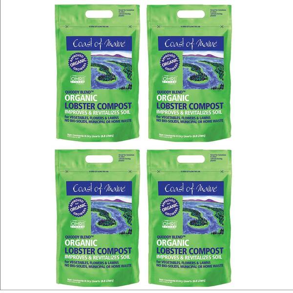 Coast of Maine 8 Qt. OMRI Listed Quoddy Blend Lobster Compost Plant Soil (4-Pack)