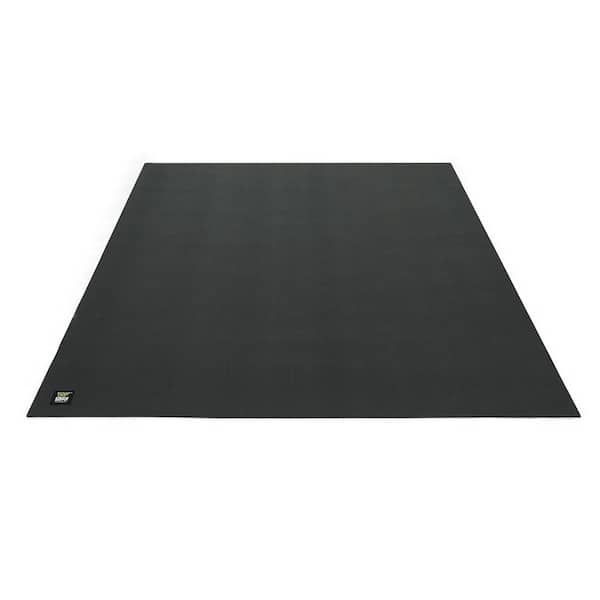 WF ATHLETIC SUPPLY Black 60 in. W x 84 in. L x 7mm T Large Premium Vinyl Gym Flooring Mat Heavy-Duty Workout Mat Covers 35 sq. ft.