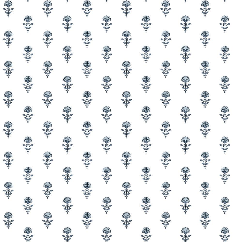 Libby Blue Heather Mini Floral Paper Non-Pasted Paper Wallpaper