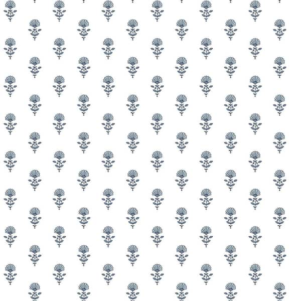 A-Street Prints Libby Blue Heather Mini Floral Paper Non-Pasted Paper Wallpaper