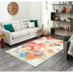 Colorful Garden Multi 2 ft. x 3 ft. Machine Washable Floral Area Rug
