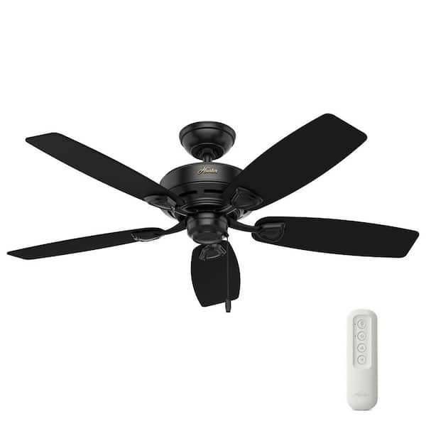 Hunter Sea Wind 48 in. Indoor/Outdoor Matte Black Ceiling Fan with Remote