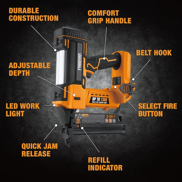 ONE+ 18V 16-Gauge Cordless AirStrike Finish Nailer with 1.5 Ah Battery and  Charger