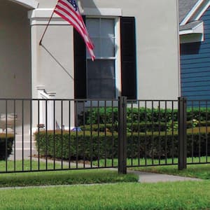 Beechmont Standard-Duty 3 ft. W x 4 ft. H Black Aluminum Pre-Assembled Fence Gate