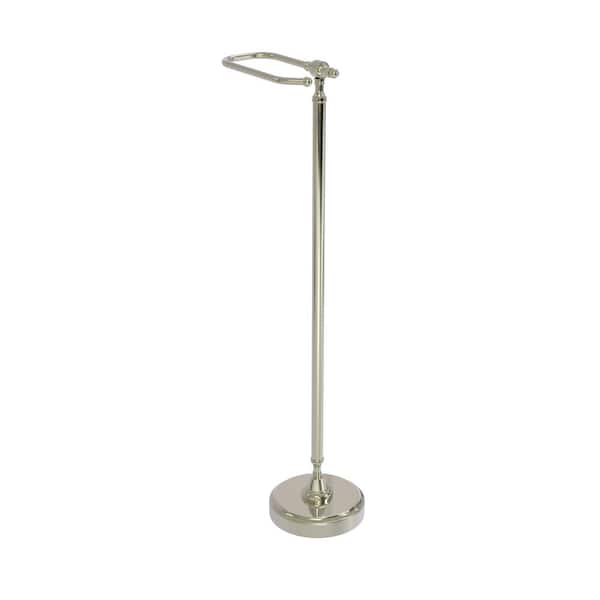 Allied Brass Retro Wave Collection Free Standing Toilet Tissue Holder in Polished Nickel