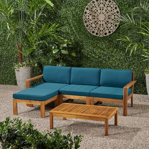 teal patio conversation set