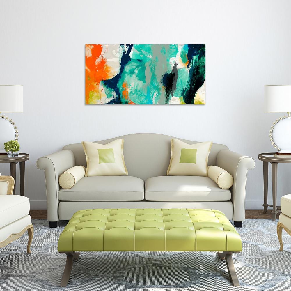 Tidal Abstract Multicolor Tempered Glass Wall Art Panel