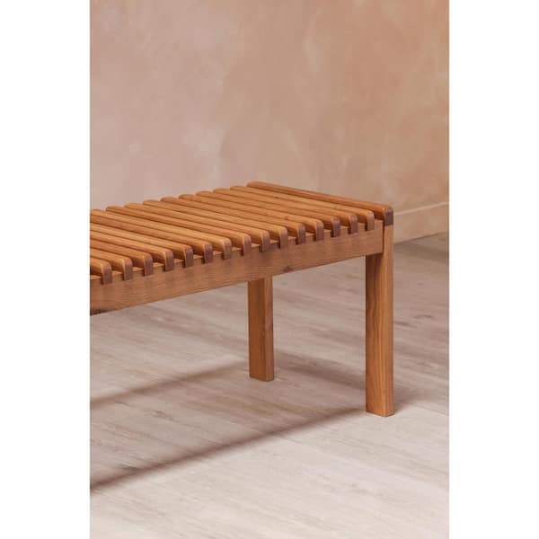 Aveline 60 in. Natural Rectangular Oak Dining Bench