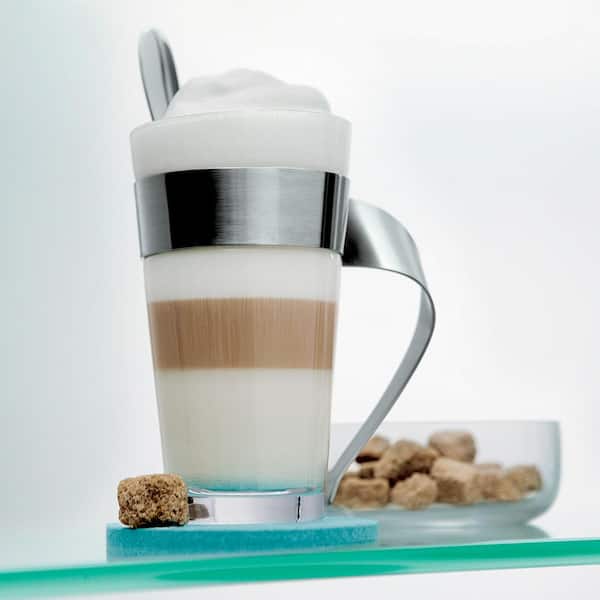 New Wave 16 oz. Glass and Stainless Steel Macchiato Mug