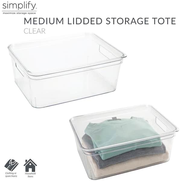 Simplify Medium, Super Clear Lidded Storage Bin