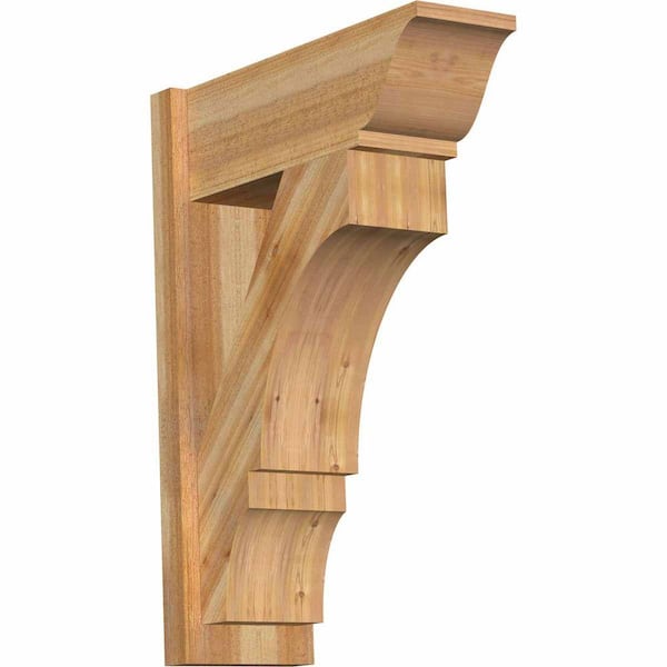 Ekena Millwork 8 in. x 30 in. x 22 in. Western Red Cedar Balboa Traditional Rough Sawn Outlooker