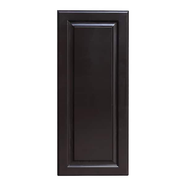 LIFEART CABINETRY Newport Ready to Assemble 15x36x12 in. 1-Door Wall Cabinet with 2-Shelves in Dark Espresso