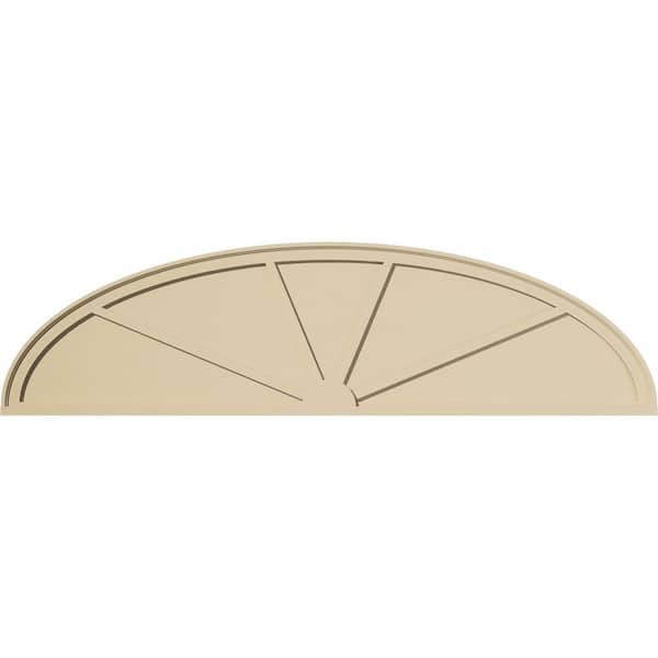 Ekena Millwork 76-in. W x 20-in. H x 2-in. P Elliptical 4 Spoke Signature Urethane Pediment, Primed Tan