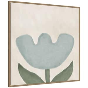 Sylvie Blue Flower by Gabrielly Guedes Flowers Framed Art Print 30 in. x 30 in.