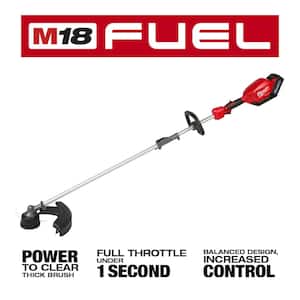 M18 FUEL 18V Lithium-Ion Brushless Cordless QUIK-LOK String Trimmer 8Ah Kit w/Rubber Broom, Pole Saw, Edger Attachments