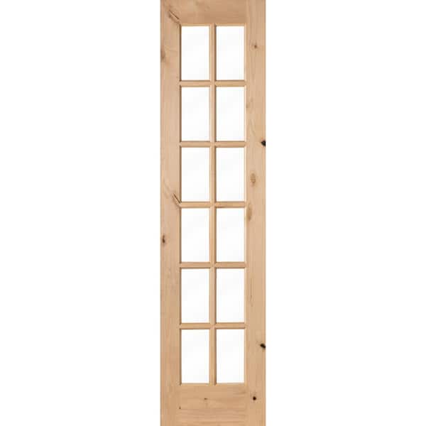 Krosswood Doors 24 in. x 96 in. Rustic Knotty Alder 12-Lite TDL Wood Stainable Interior Door Slab