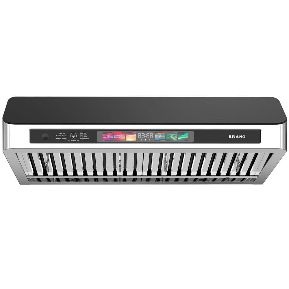 30 in. Under Cabinet Convertible Stainless Steel Range Hood 900 CFM in Silver with Memory Mode, Lights, Baffle Filters
