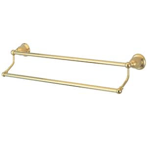 Heritage 24 in. Wall Mount Double Towel Bar in Polished Brass