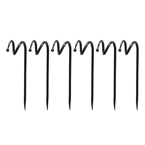 14 in. H Graphite Wrought Iron Hose Guard w/Ball End Design (Set of 6), Hose Guide, Outdoor Accessory
