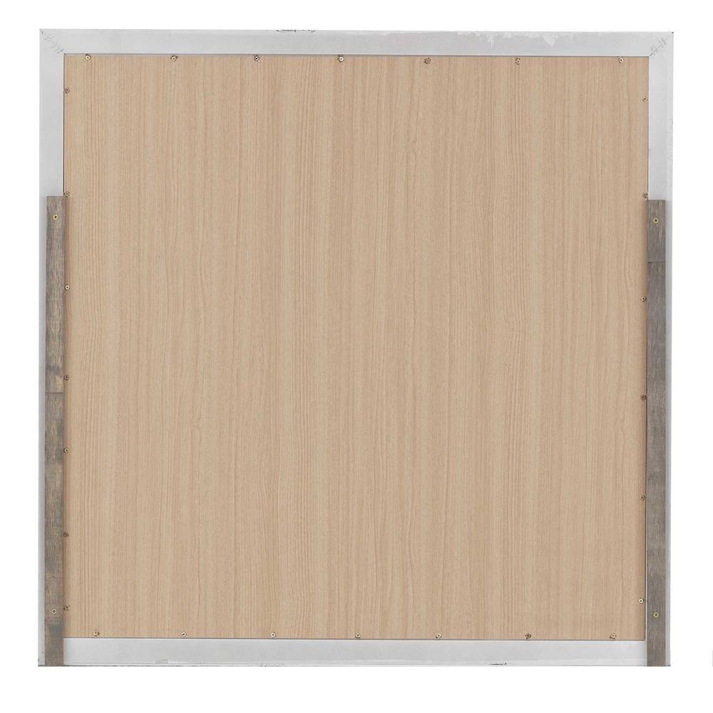Classic Square Silver Champagne 36" Wood Framed Dresser Mirror