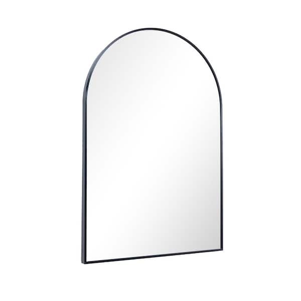 Seafuloy 24 in. W x 36 in. H Silver Wall Mirror Bathroom Vanity Mirror Arch Mirror for Bathroom Entryway Wall Decor