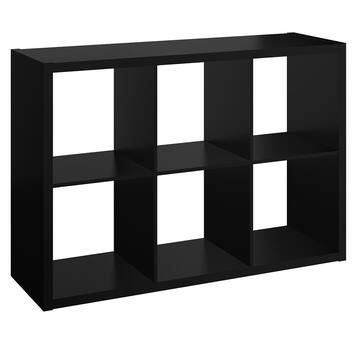 57.95 in. H x 29.84 in. W x 13.50 in. D Black Wood Large 8- Cube Organizer