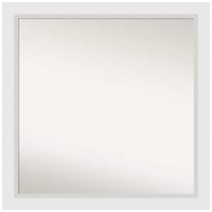 Blanco White 30 in. W x 30 in. H Non-Beveled Wood Bathroom Wall Mirror in White