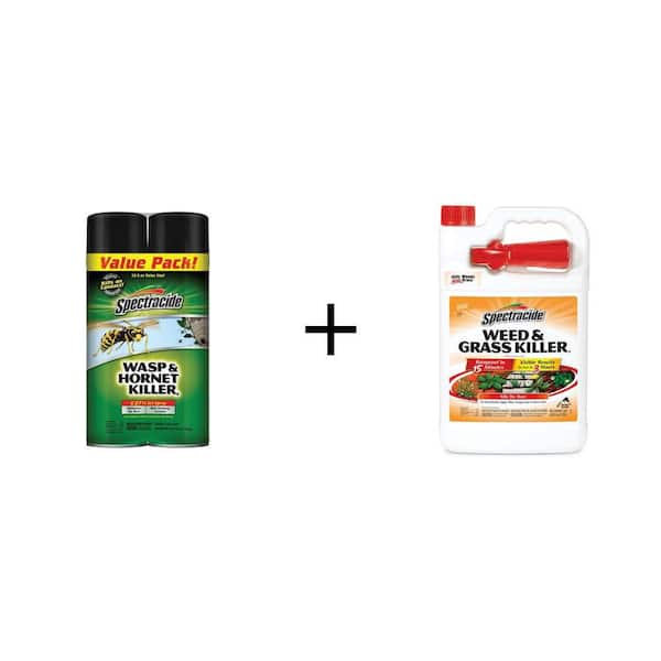 18.5 oz. Wasp and Hornet Killer (2-Count) and 128 oz. Weed and Grass Killer Sprayer Combo