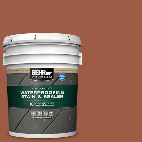 BEHR PREMIUM 5 gal. #PFC-15 Santa Fe Solid Color Waterproofing Exterior Wood Stain and Sealer
